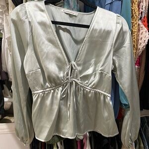 Green Satin Abercrombie Shirt